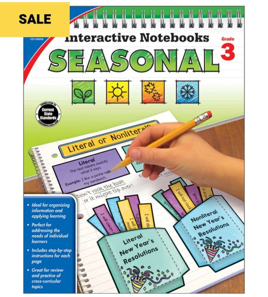 Interactive Notebooks: Seasonal Resource Book Grade 3 Paperback