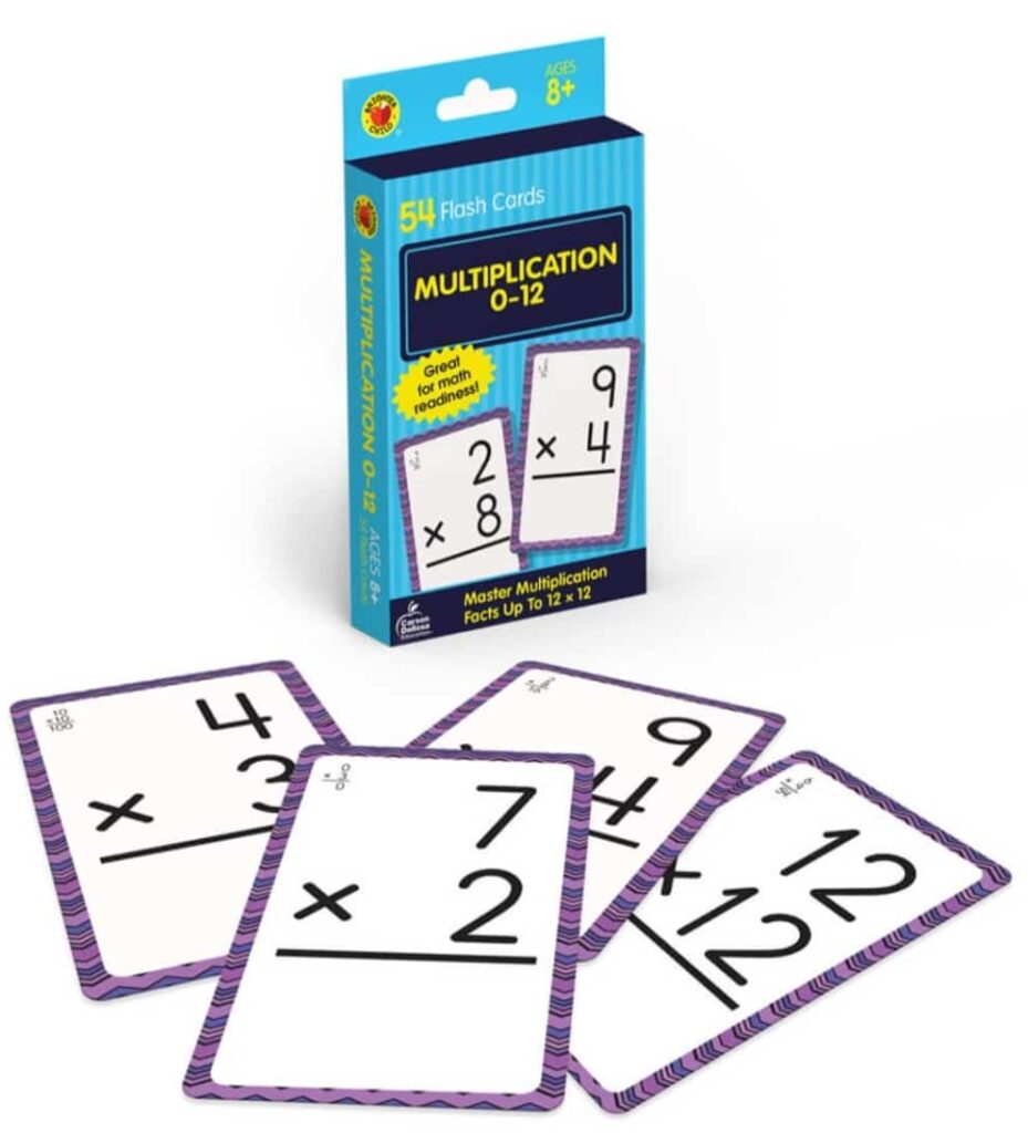 Multiplication 0 to 12 Flash Cards Grade 3-5