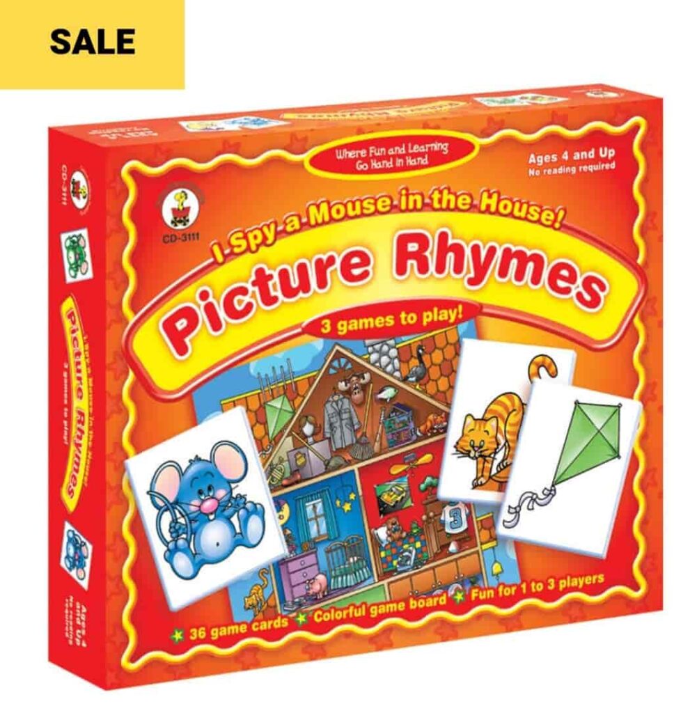 I Spy a Mouse in the House! Picture Rhymes Board Game Grade PK-1
